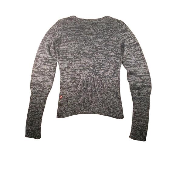 Dish jeans Chandail Femme Large Noir et Gris brillant broderies florales - Picture 6 of 6